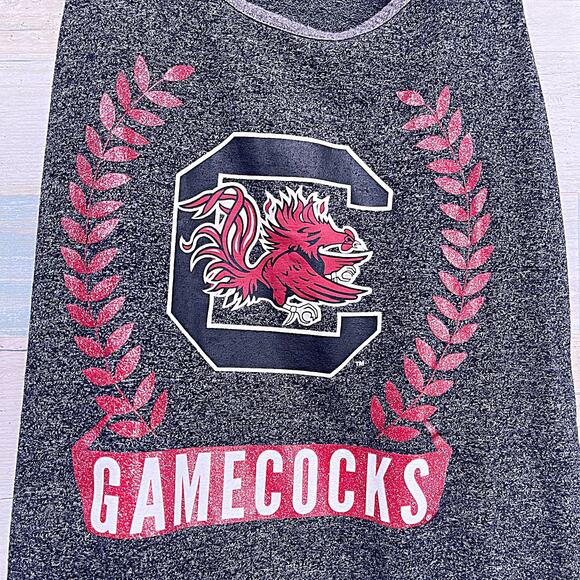 SOUTH CAROLINA GAMECOCKS Graphic Logo Tank Top Gray Red Cotton Womens Small - Picture 2 of 4